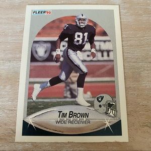 Tim Brown Hall of Fame Los Angeles Raiders WR 1990 Fleer Card